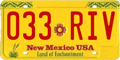 NM license plate 033RIV