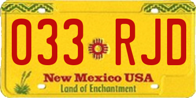 NM license plate 033RJD