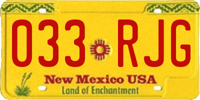 NM license plate 033RJG