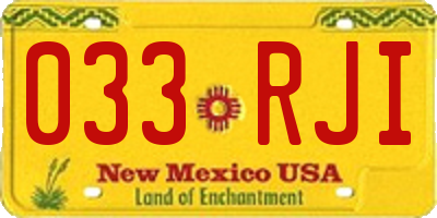 NM license plate 033RJI