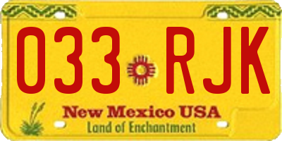 NM license plate 033RJK