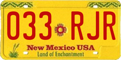 NM license plate 033RJR