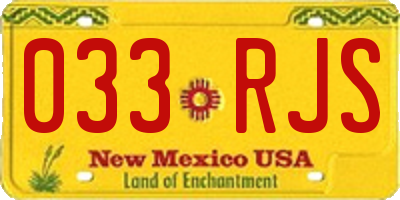 NM license plate 033RJS