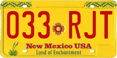 NM license plate 033RJT