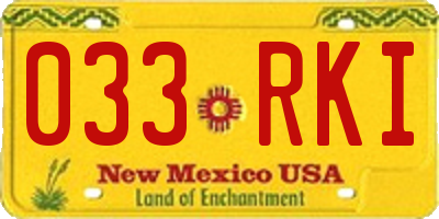 NM license plate 033RKI