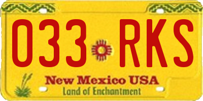 NM license plate 033RKS
