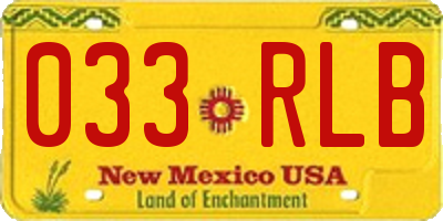 NM license plate 033RLB