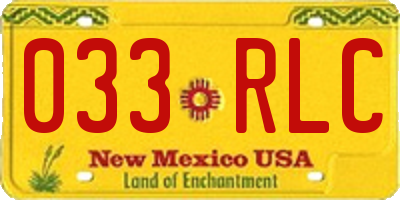 NM license plate 033RLC