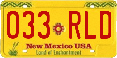 NM license plate 033RLD