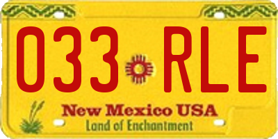 NM license plate 033RLE