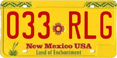 NM license plate 033RLG