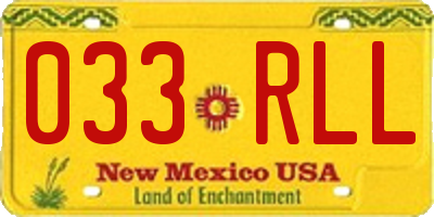 NM license plate 033RLL