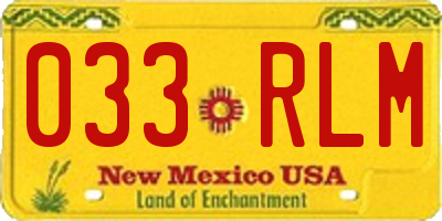 NM license plate 033RLM
