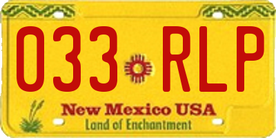 NM license plate 033RLP