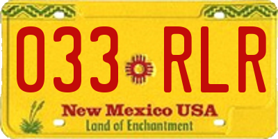 NM license plate 033RLR