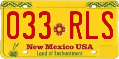 NM license plate 033RLS