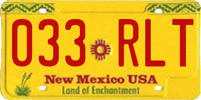 NM license plate 033RLT