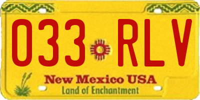 NM license plate 033RLV