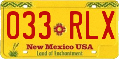 NM license plate 033RLX