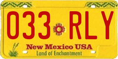 NM license plate 033RLY