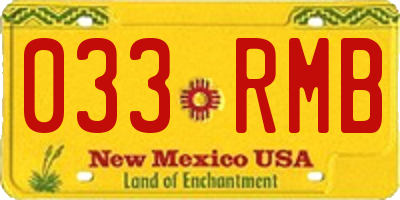 NM license plate 033RMB