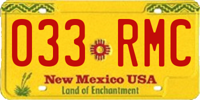 NM license plate 033RMC
