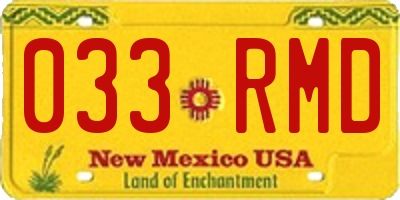 NM license plate 033RMD