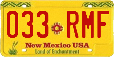 NM license plate 033RMF