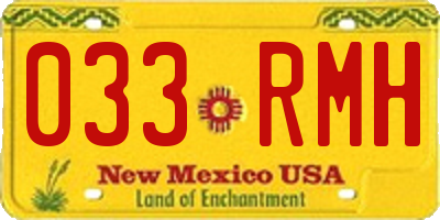 NM license plate 033RMH