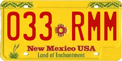 NM license plate 033RMM