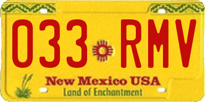 NM license plate 033RMV