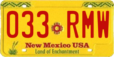 NM license plate 033RMW