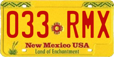 NM license plate 033RMX