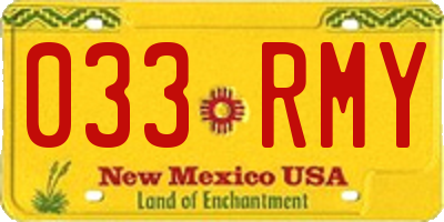 NM license plate 033RMY