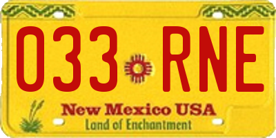 NM license plate 033RNE