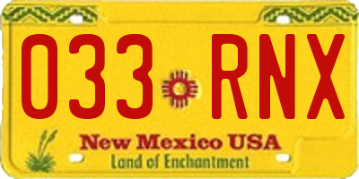 NM license plate 033RNX