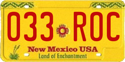 NM license plate 033ROC