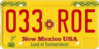 NM license plate 033ROE