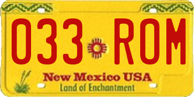 NM license plate 033ROM