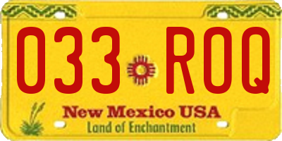 NM license plate 033ROQ