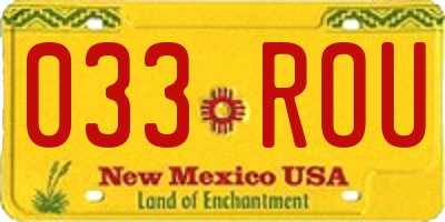 NM license plate 033ROU