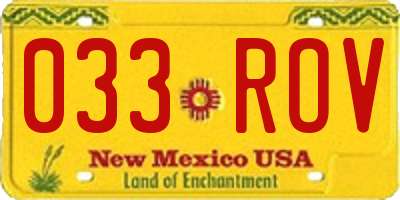 NM license plate 033ROV