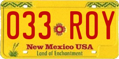 NM license plate 033ROY