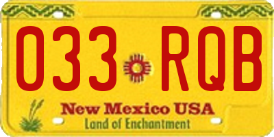 NM license plate 033RQB