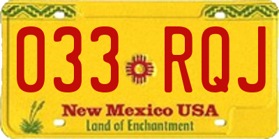NM license plate 033RQJ