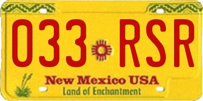 NM license plate 033RSR