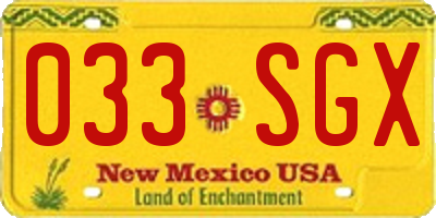 NM license plate 033SGX