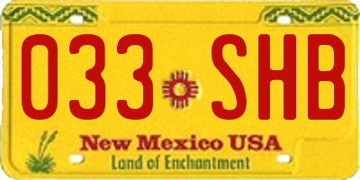 NM license plate 033SHB