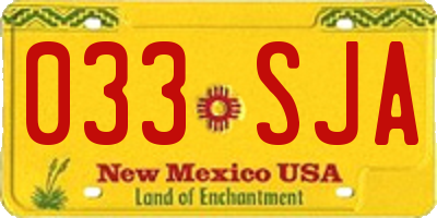 NM license plate 033SJA