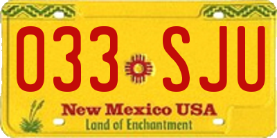 NM license plate 033SJU